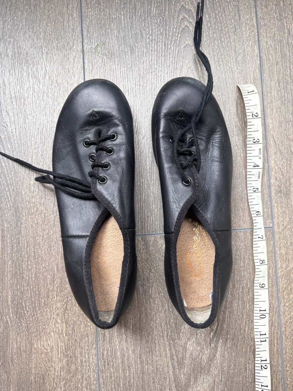 Black Lace-Up Leather Tap Shoes